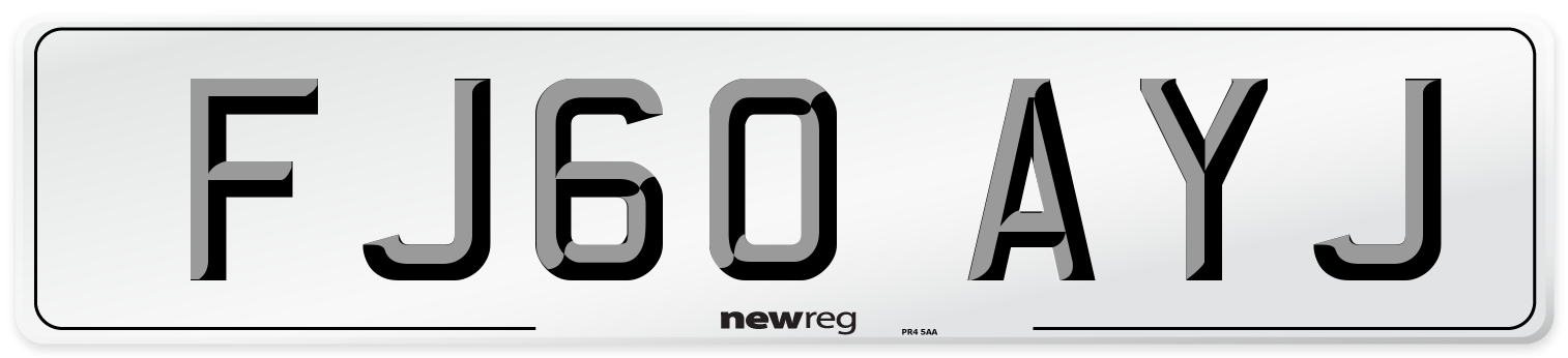 FJ60 AYJ Number Plate from New Reg